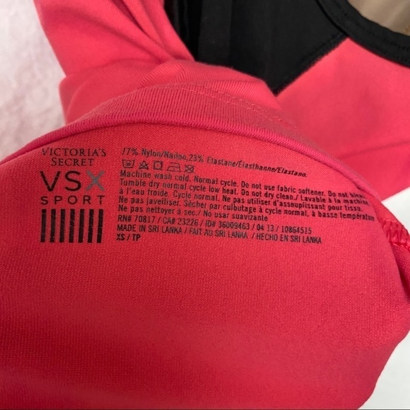 VICTORIA'S SECRET Sport Top Size XS Pink Black Activewear - Picture 7 of 9